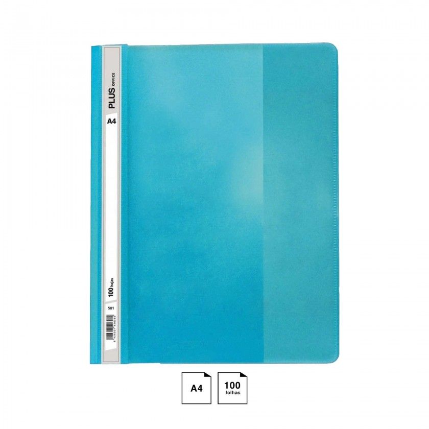 Dossier Classificador Azul Claro A4 100 Folhas 24X31cm