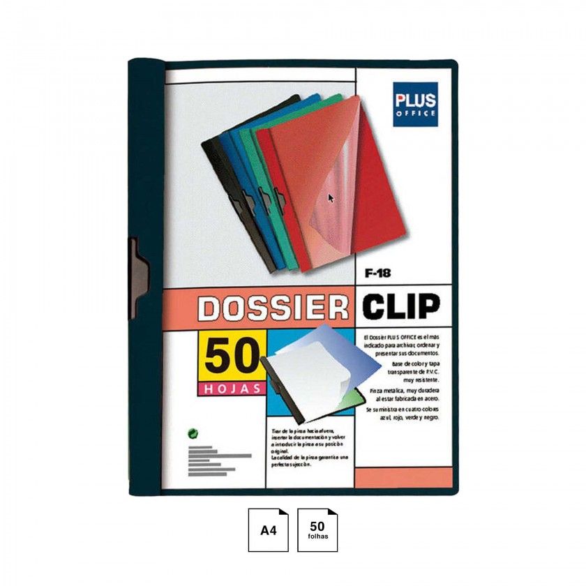 Dossier Clip Metal Lateral Preto A4 50 Folhas 240X310mm Dossier Clip Metal Lateral Preto A4 50 Folhas 240X310mm