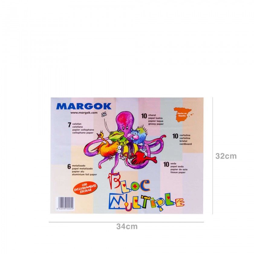 Bloco Manualidades 43 Folhas Cores Sortidas 34X32cm