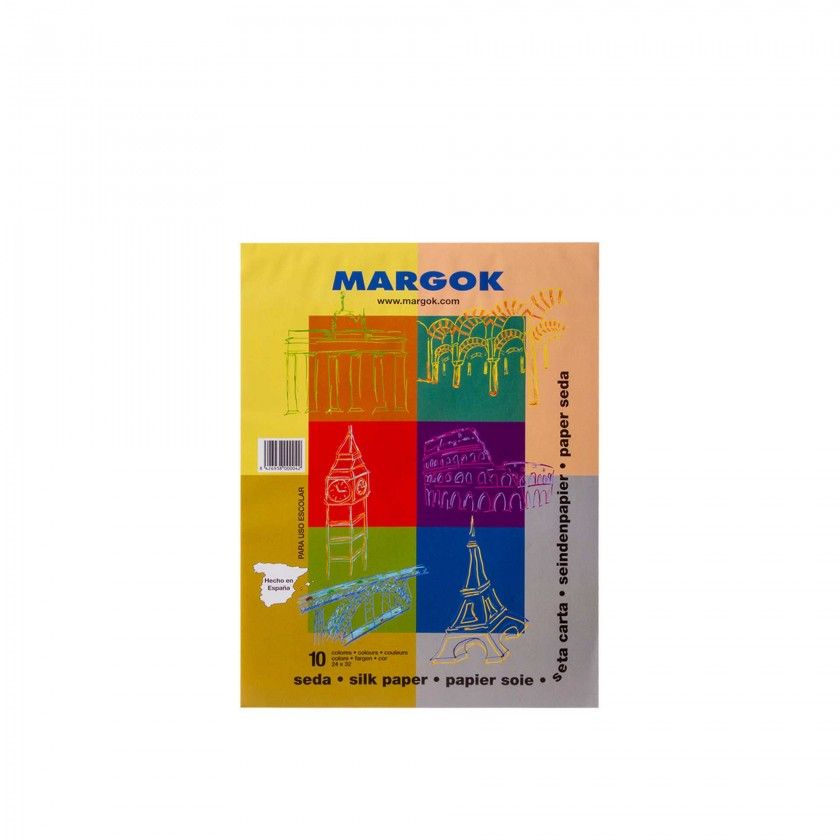 Bloco 10 Folhas Seda Cores Sortidas A4