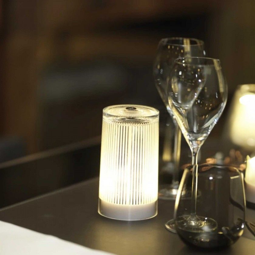 Candeeiro Mesa Djobie Plisée Glitter 8.3X15cm Candeeiro Mesa Djobie Plisée Glitter 8.3X15cm