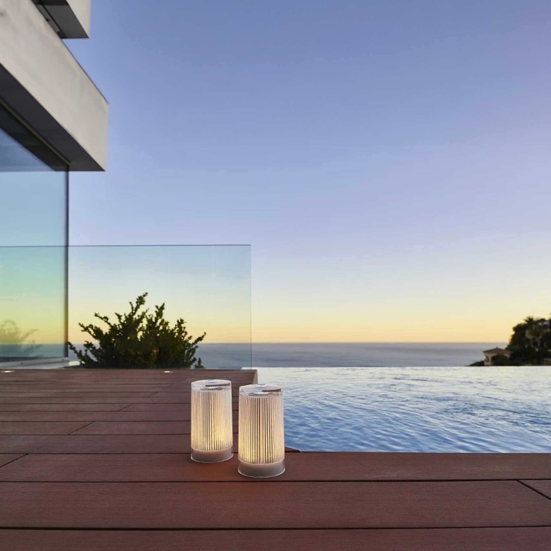 Candeeiro Mesa Djobie Plisée Glitter 8.3X15cm