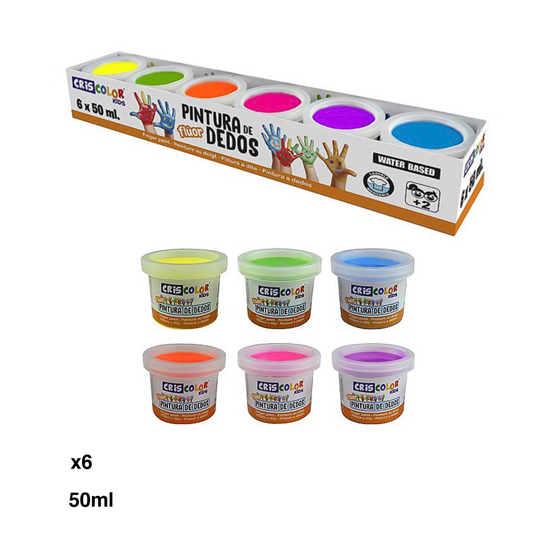 Tinta Pintura Dedos 50ml Pack 6