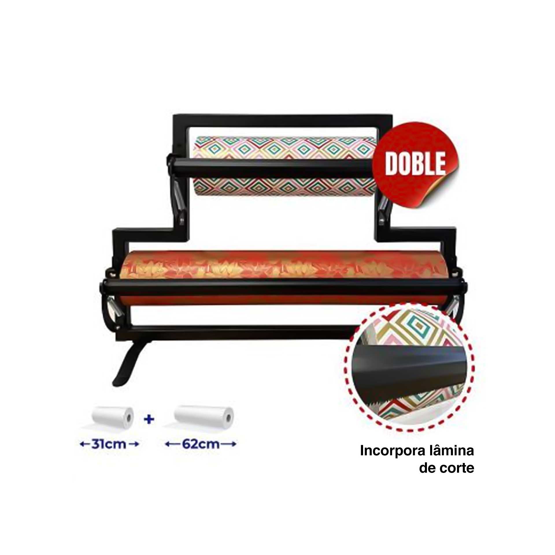 Dispensador Bobine Papel Duplo 31cm / 62cm