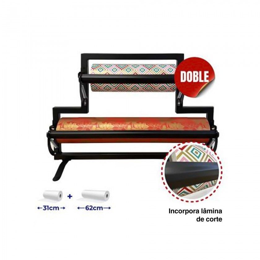 Dispensador Bobine Papel Duplo 31cm / 62cm Dispensador Bobine Papel Duplo 31cm / 62cm