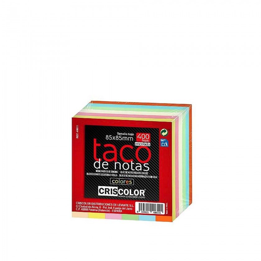 Bloco Notas Cores 400 Folhas 8.5X8.5cm Bloco Notas Cores 400 Folhas 8.5X8.5cm