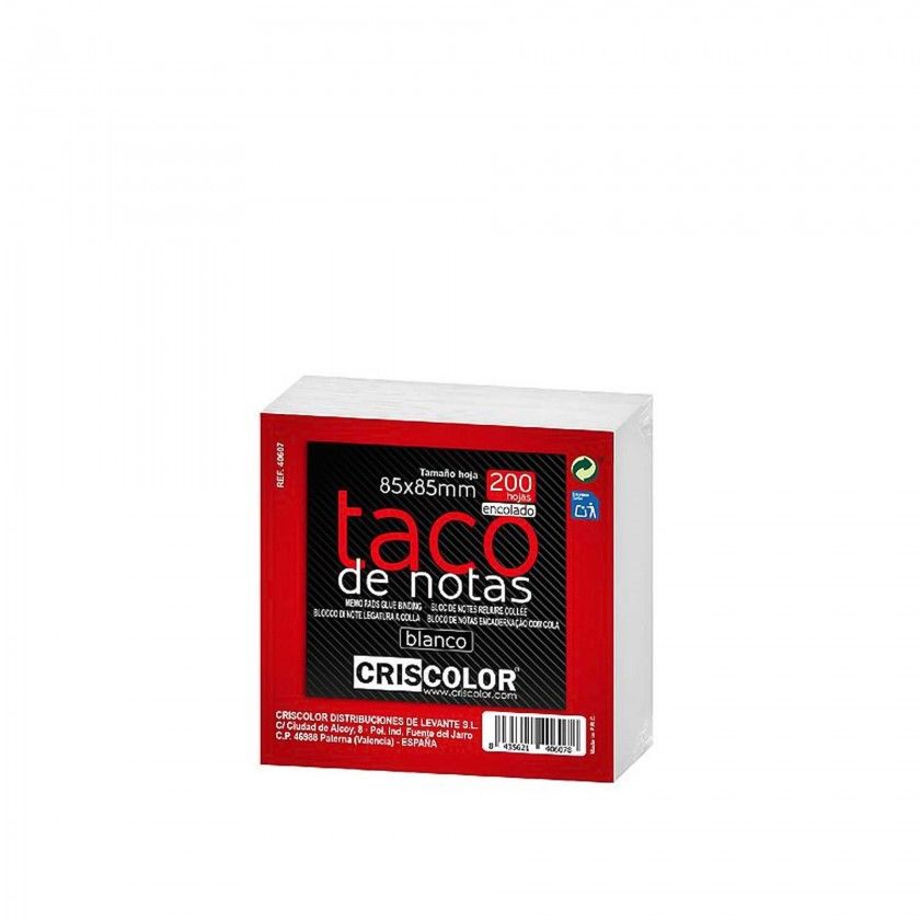 Bloco Notas Branco 200 Folhas 8.5X8.5cm Bloco Notas Branco 200 Folhas 8.5X8.5cm