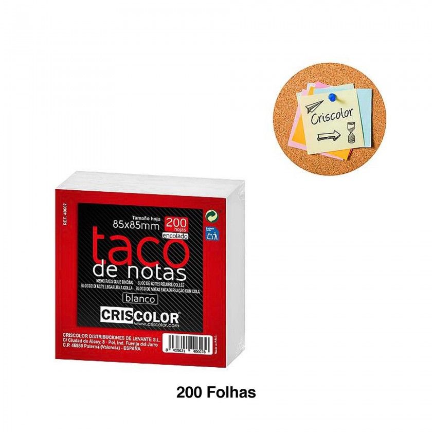 Bloco Notas Branco 200 Folhas 8.5X8.5cm Bloco Notas Branco 200 Folhas 8.5X8.5cm