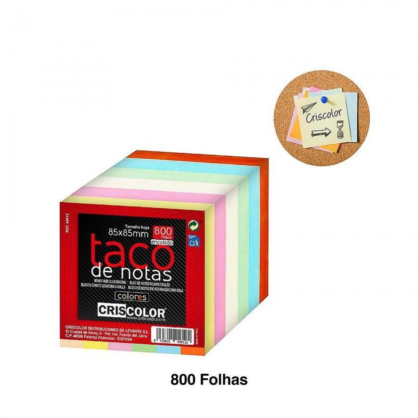 Bloco Notas Cores 800 Folhas 8.5X8.5cm Bloco Notas Cores 800 Folhas 8.5X8.5cm