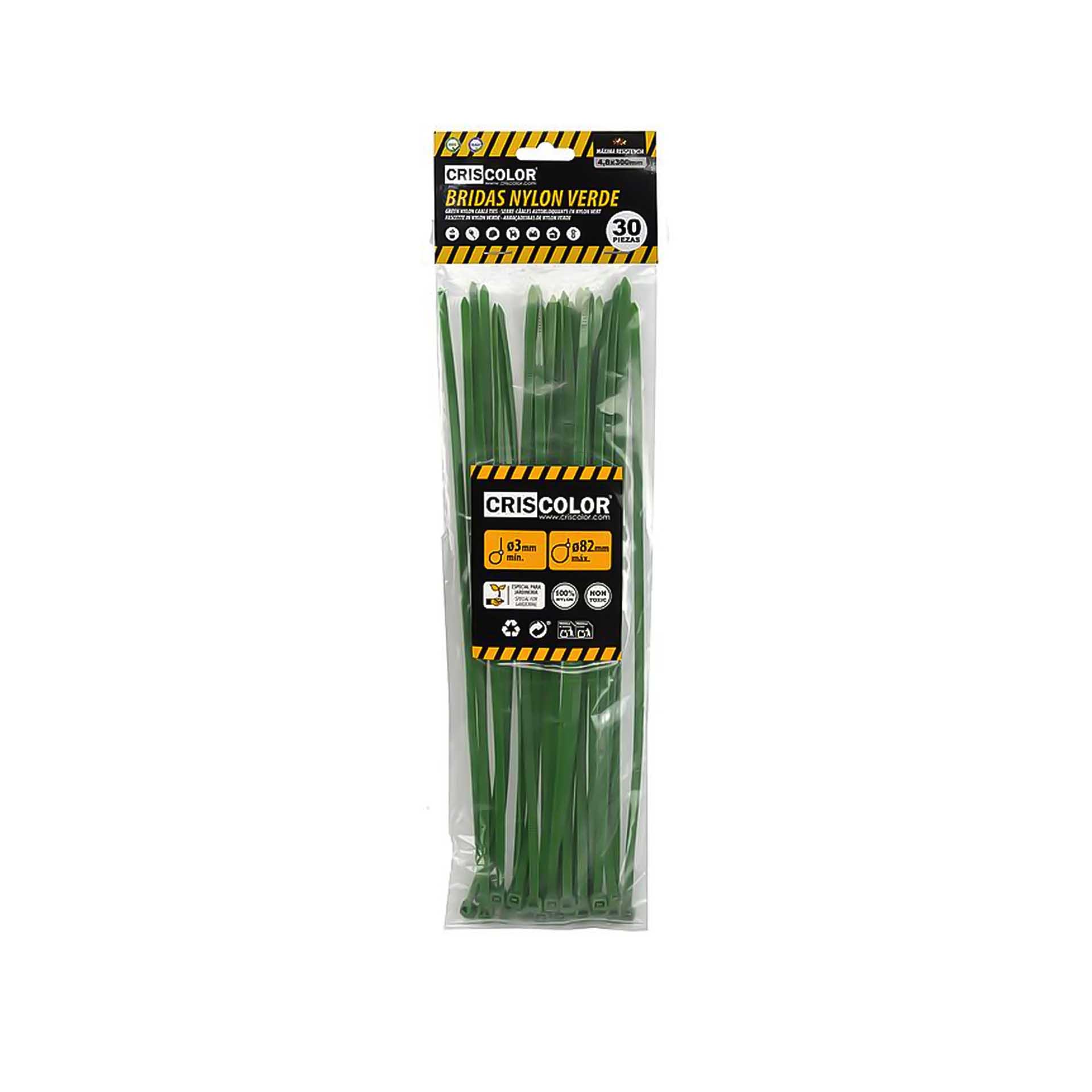 Abraçadeira Nylon Verde 7.2X500mm Pack 20