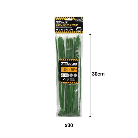 Abraçadeira Nylon Verde 4.8X300mm Pack 30 - Image product