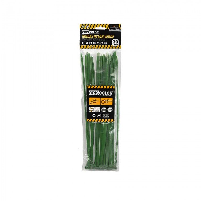 Abraçadeira Nylon Verde 4.8X300mm Pack 30 Abraçadeira Nylon Verde 4.8X300mm Pack 30