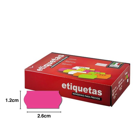 Rolo Etiquetas Fúcsia 26X12mm Pack 8 - Image product