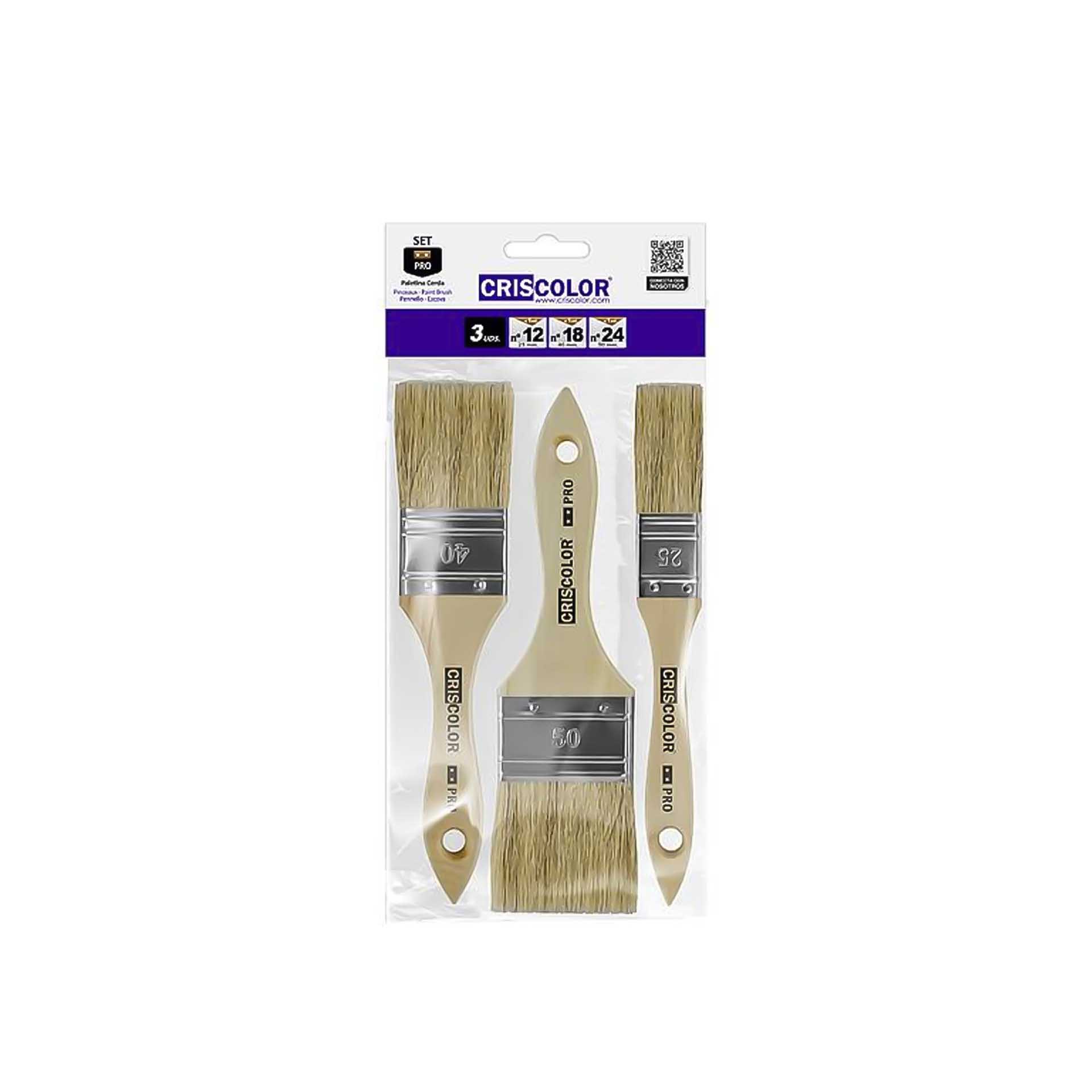 Pincel Madeira Pro 25-40-50mm Pack 3