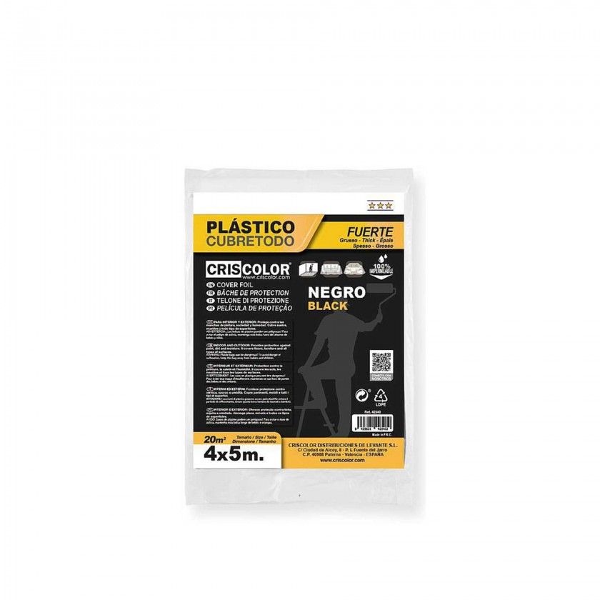 Cobertura Pl�stico Forte Preto 10 m�crons 4X5m Preto