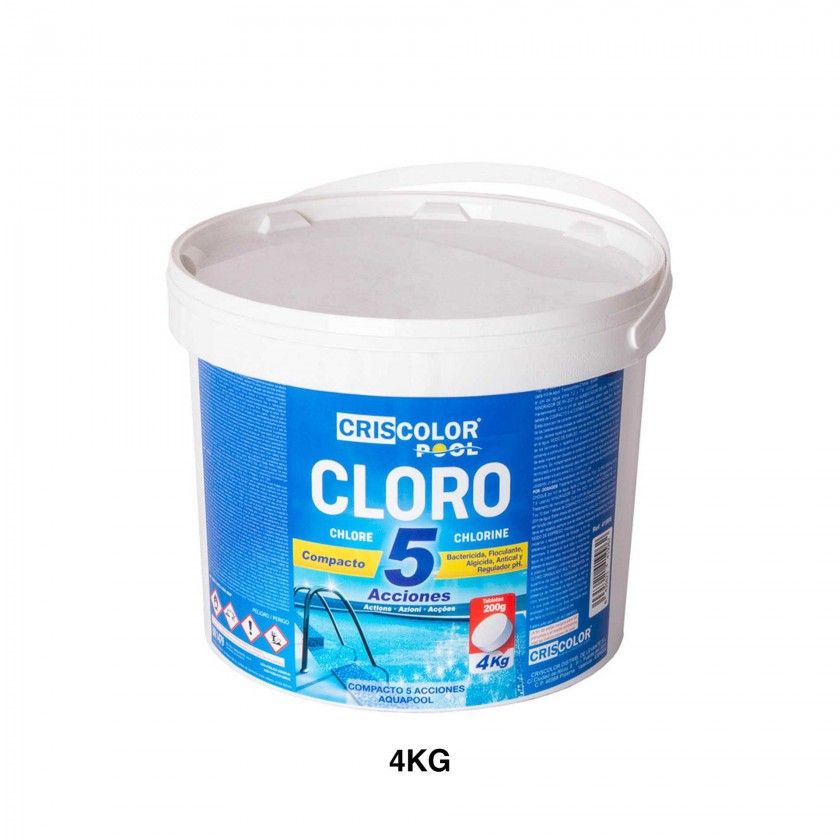 Cloro Compacto 5 Ações Branco 4kg Cloro Compacto 5 Ações Branco 4kg