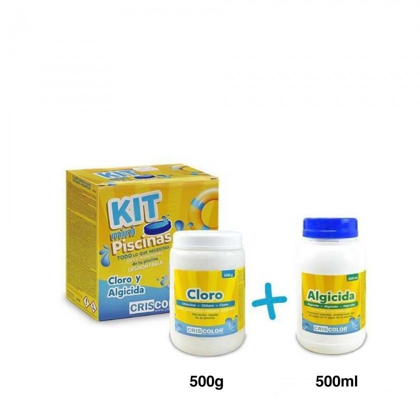 Kit Tratamento Piscinas Cloro 500gr + Algicida 500ml Kit Tratamento Piscinas Cloro 500gr + Algicida 500ml