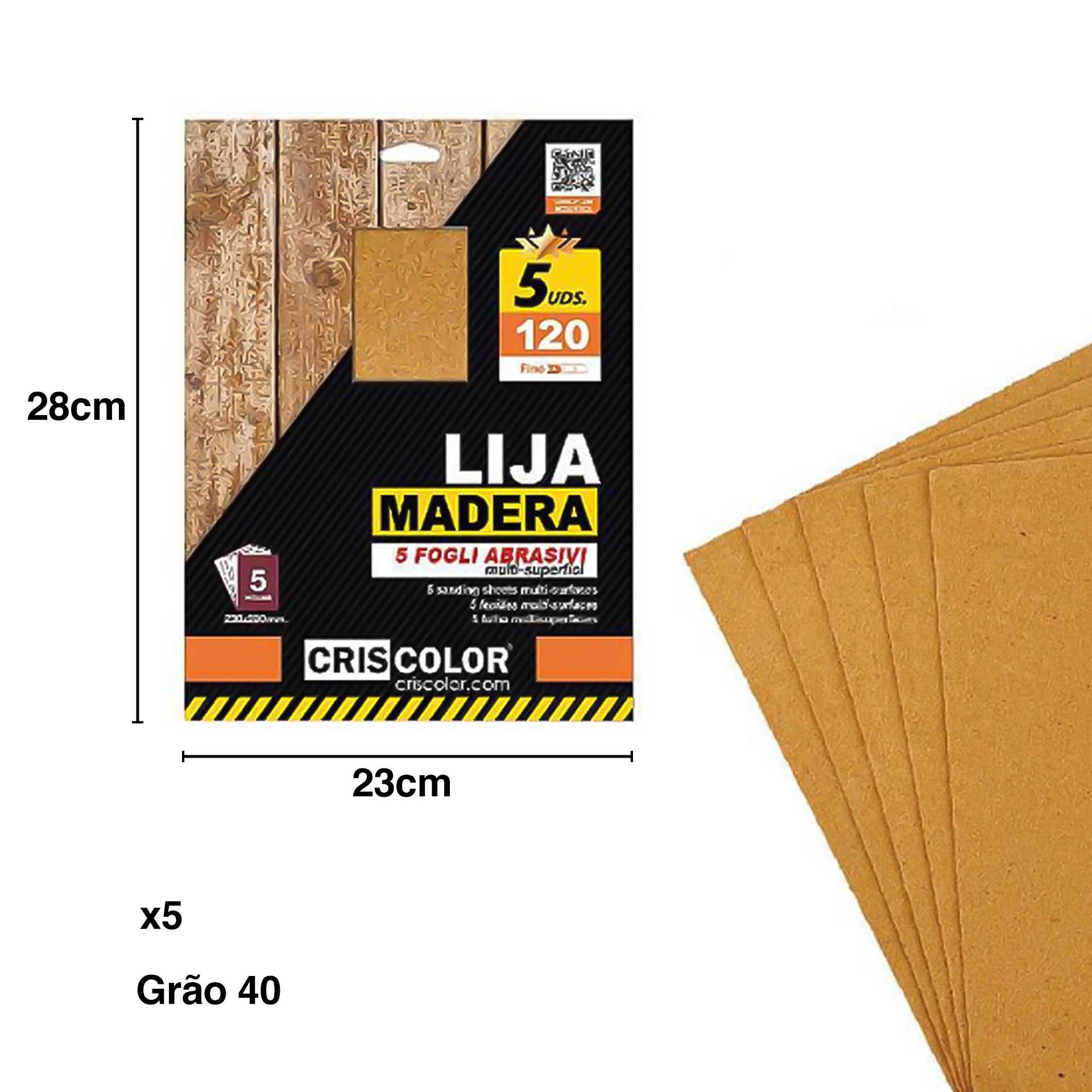 Lixa Madeira Castanho 23X28cm