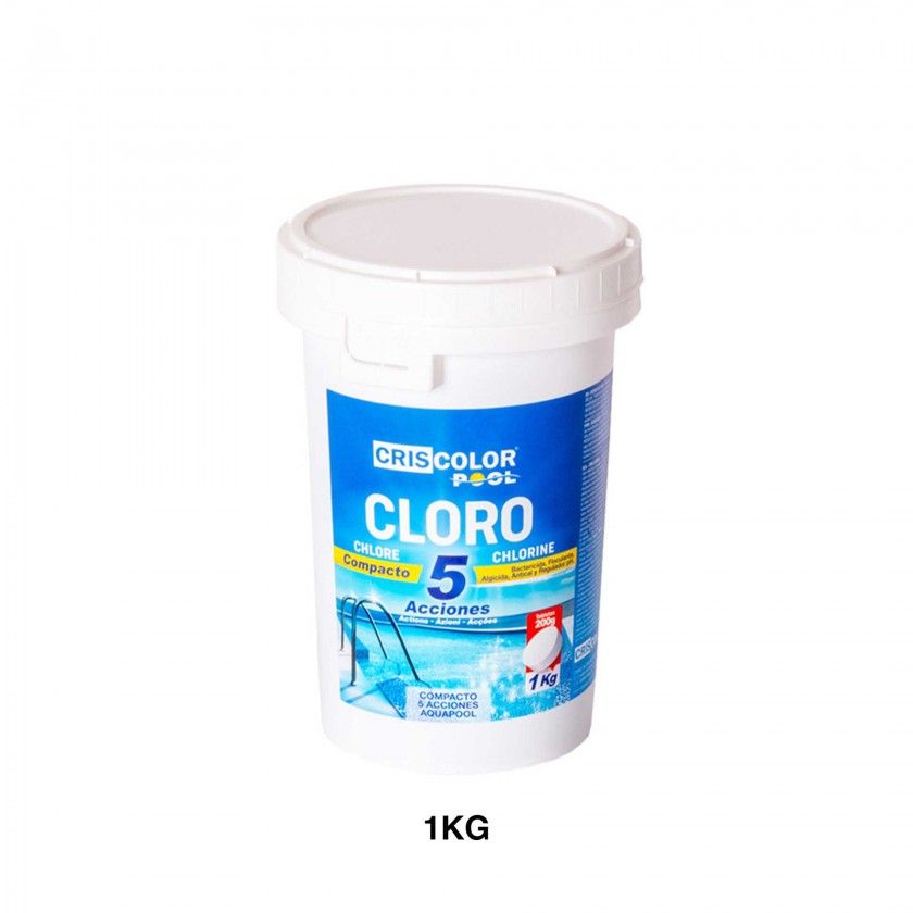 Cloro Compacto 5 Ações Branco 1Kg Cloro Compacto 5 Ações Branco 1Kg