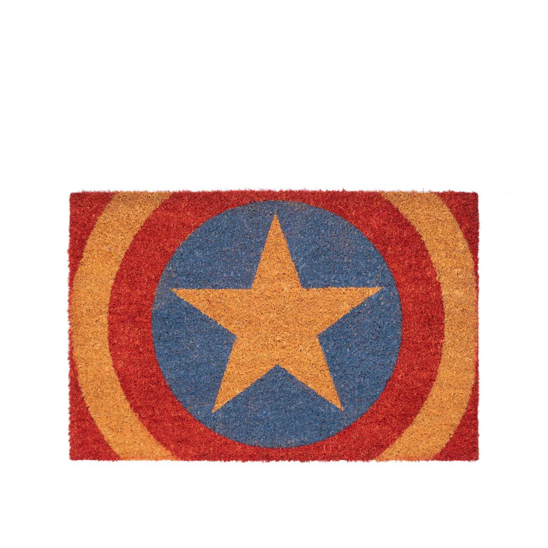 Tapete Fibra Coco / Pvc Capitão América 40X60cm