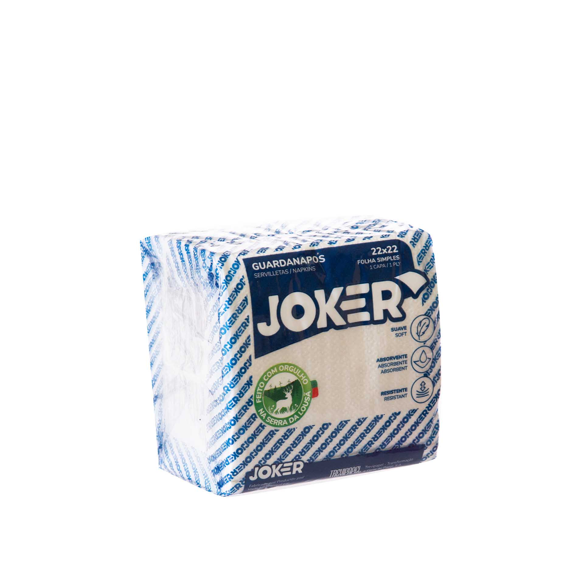 Guardanapo Joker Cocktail 1 Folha Branco 22X22cm Pack 100