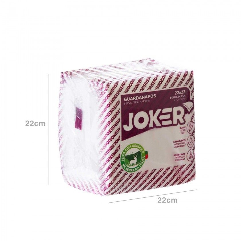 Guardanapo Joker Cocktail 2 Folhas Branco 22X22cm Pack 100 Guardanapo Joker Cocktail 2 Folhas Branco 22X22cm Pack 100