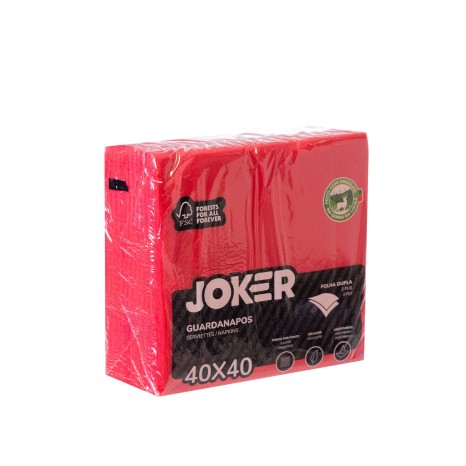 Guardanapo Joker 2 Folhas Vermelho 40X40cm Pack 50 - Image product