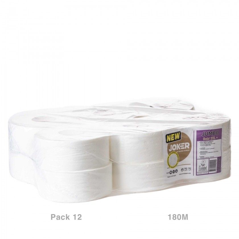 Rolo Papel Higiénico Jumbo 600 Serviços 180m Pack 12 Rolo Papel Higiénico Jumbo 600 Serviços 180m Pack 12