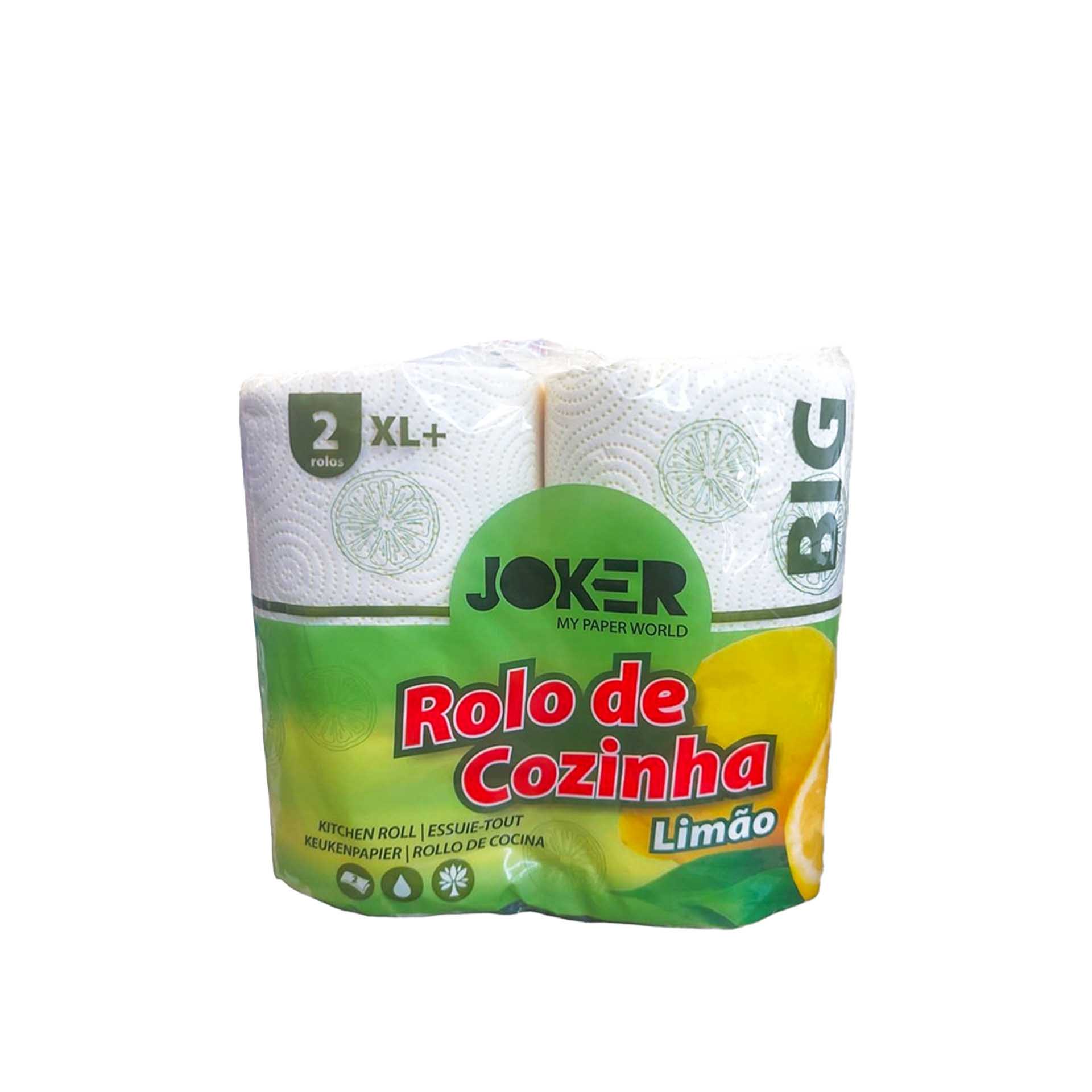 Rolo Cozinha Joker 2 Folhas XL+ Limão Pack 2