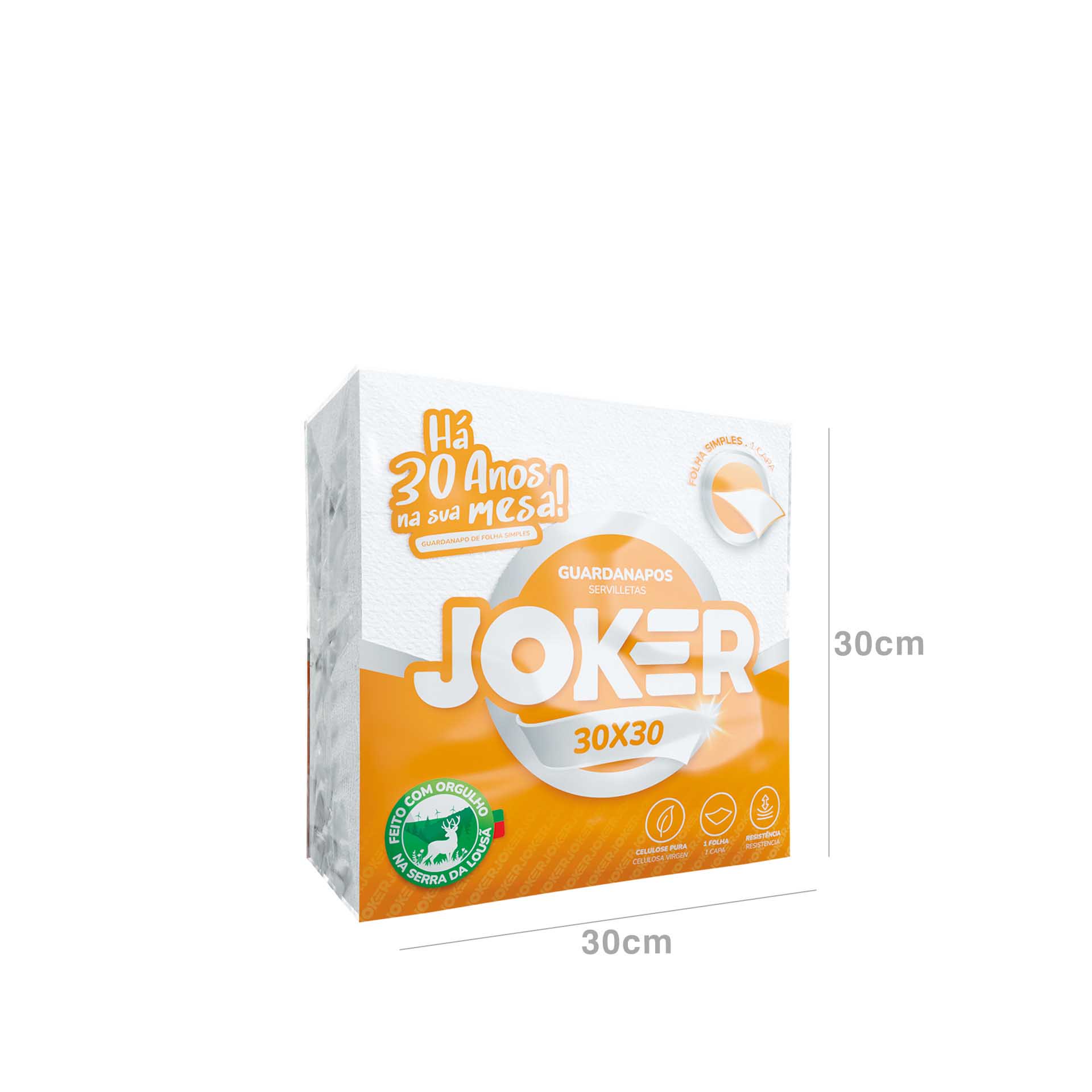 Guardanapo Joker 1 Folha 30X30cm Pack 60