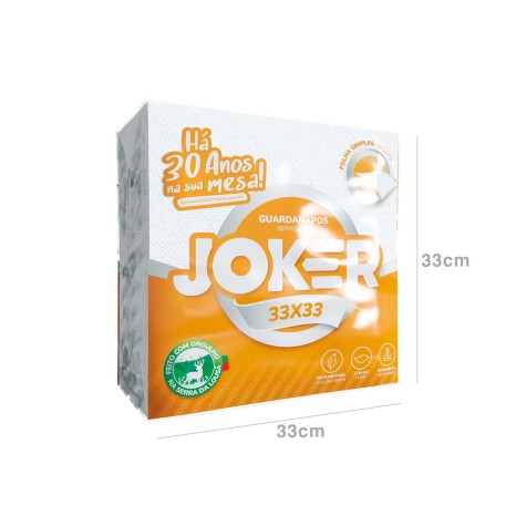 Guardanapo Joker 1 Folha Branco 33X33cm Pack 60 - Image product