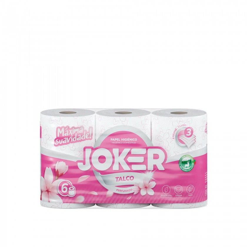 Papel Higinico Tissue Joker Talco 3 Folhas 165 Servios 18M
