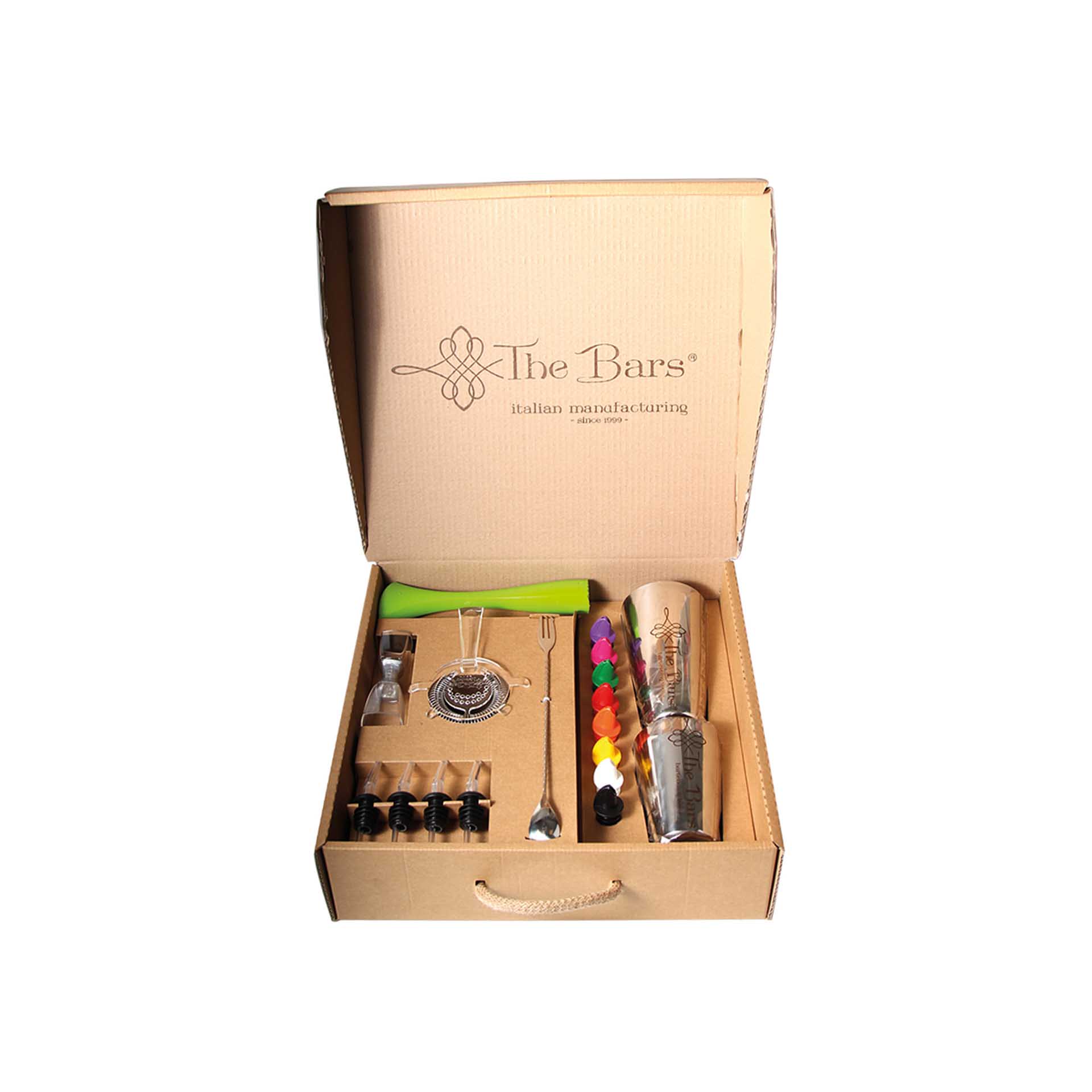 Caixa Bartender Inox Multicor 18 Peças