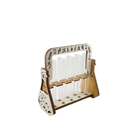 Suporte 10 Tubos Ensaio Madeira Faia Bege 20X9.5X20cm - Image product