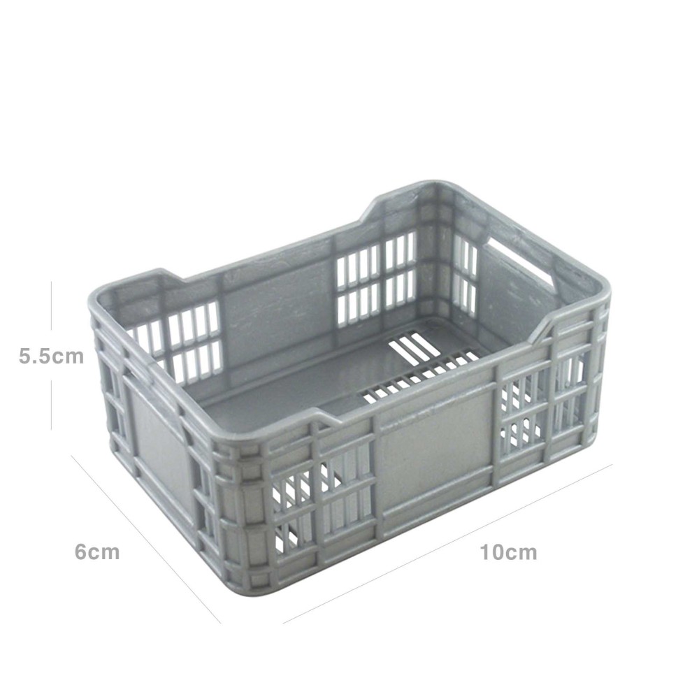 Caixa Fruta Mini Plástico Abs Prata 10X6X5.5cm
