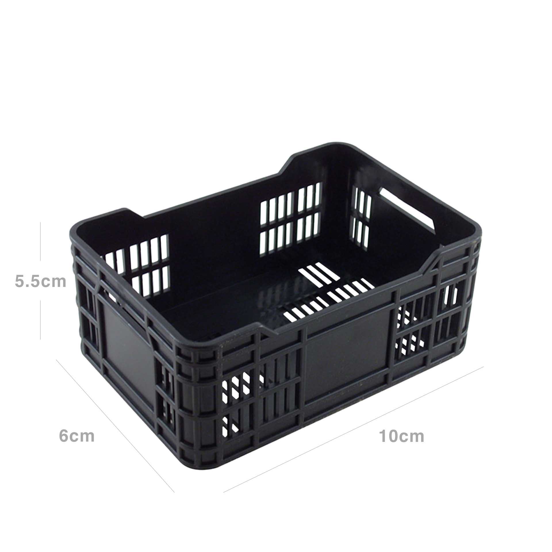 Caixa Fruta Mini Plástico Abs Preto 10X6X5.5cm