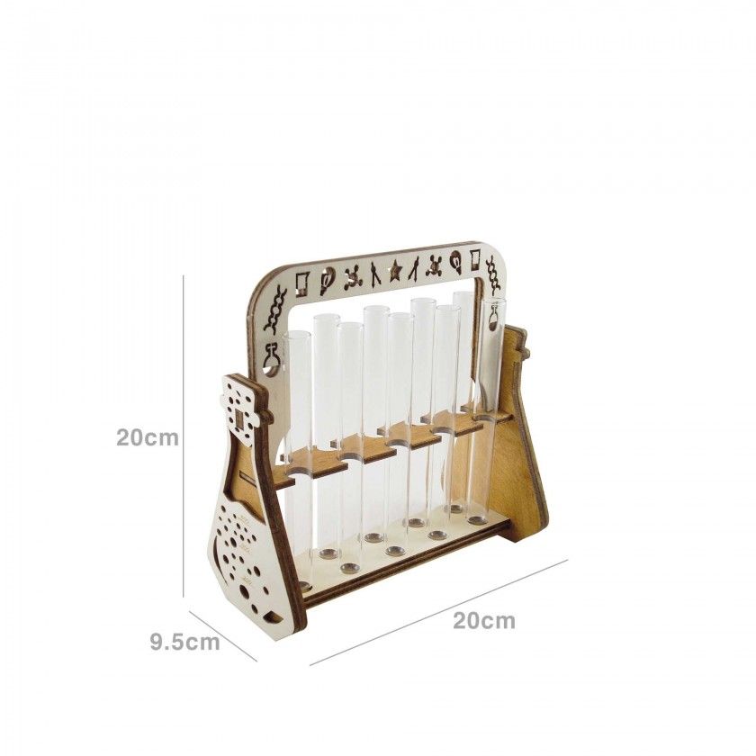 Suporte 10 Tubos Ensaio Madeira Faia Bege 20X9.5X20cm