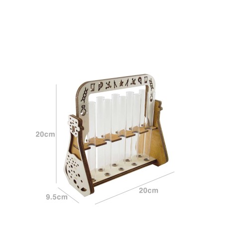 Suporte 10 Tubos Ensaio Madeira Faia Bege 20X9.5X20cm - Image product