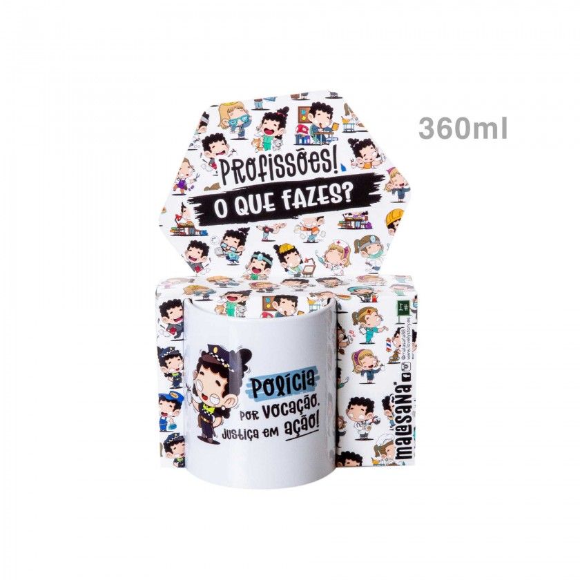 Caneca Profissões "A Polícia" 360ml Caneca Profissões "A Polícia" 360ml
