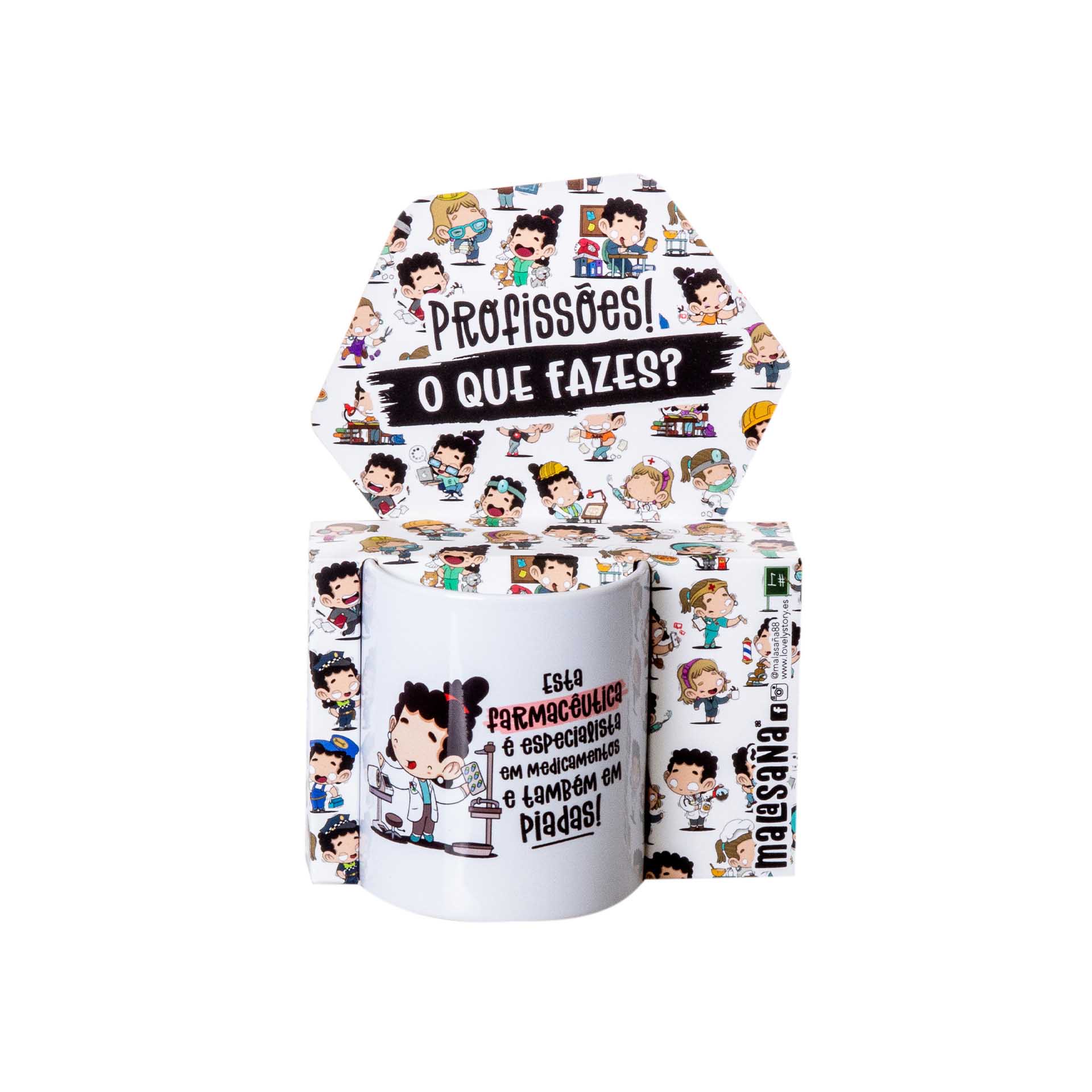 Caneca Profissões "Farmacêutica" 360ml