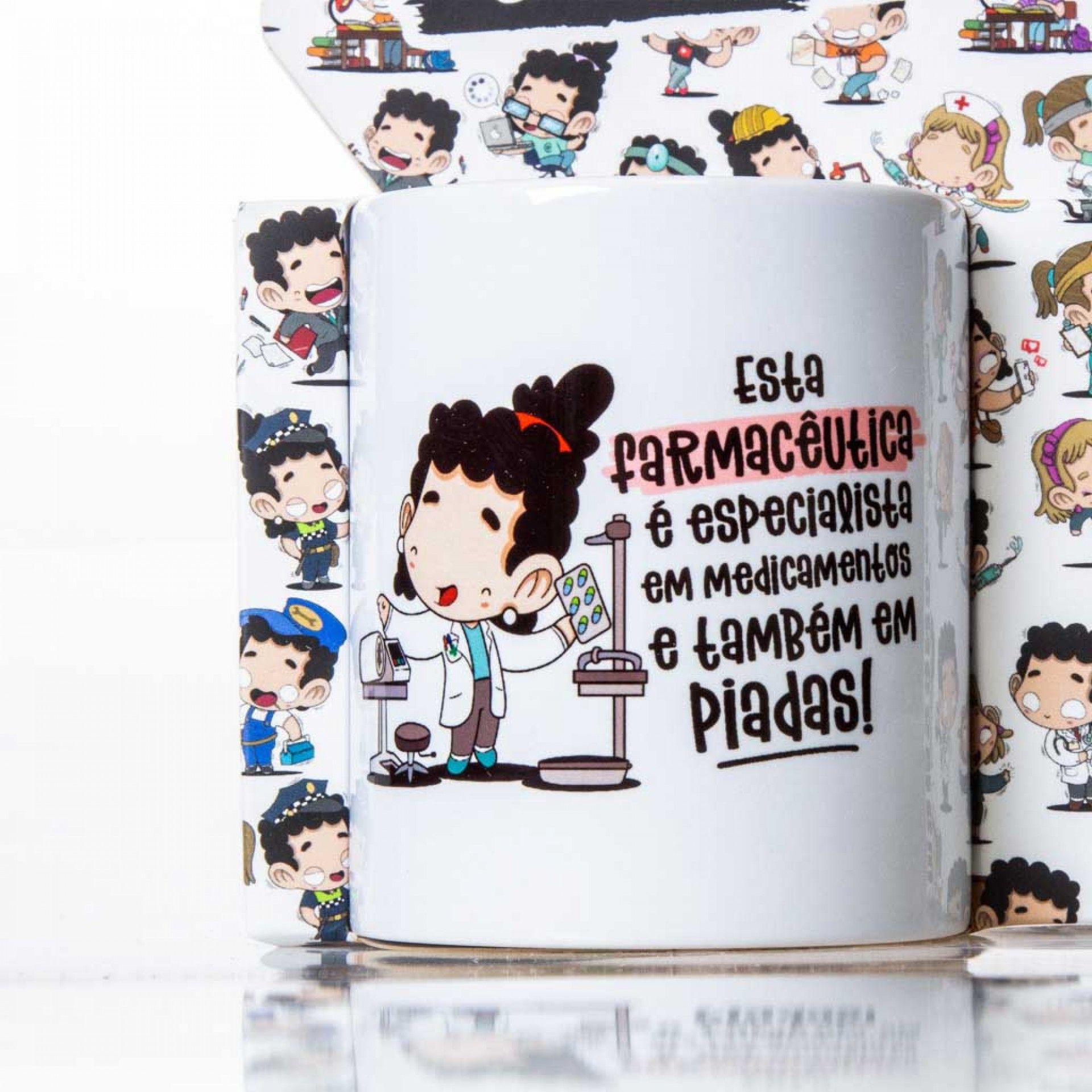 Caneca Profissões "Farmacêutica" 360ml