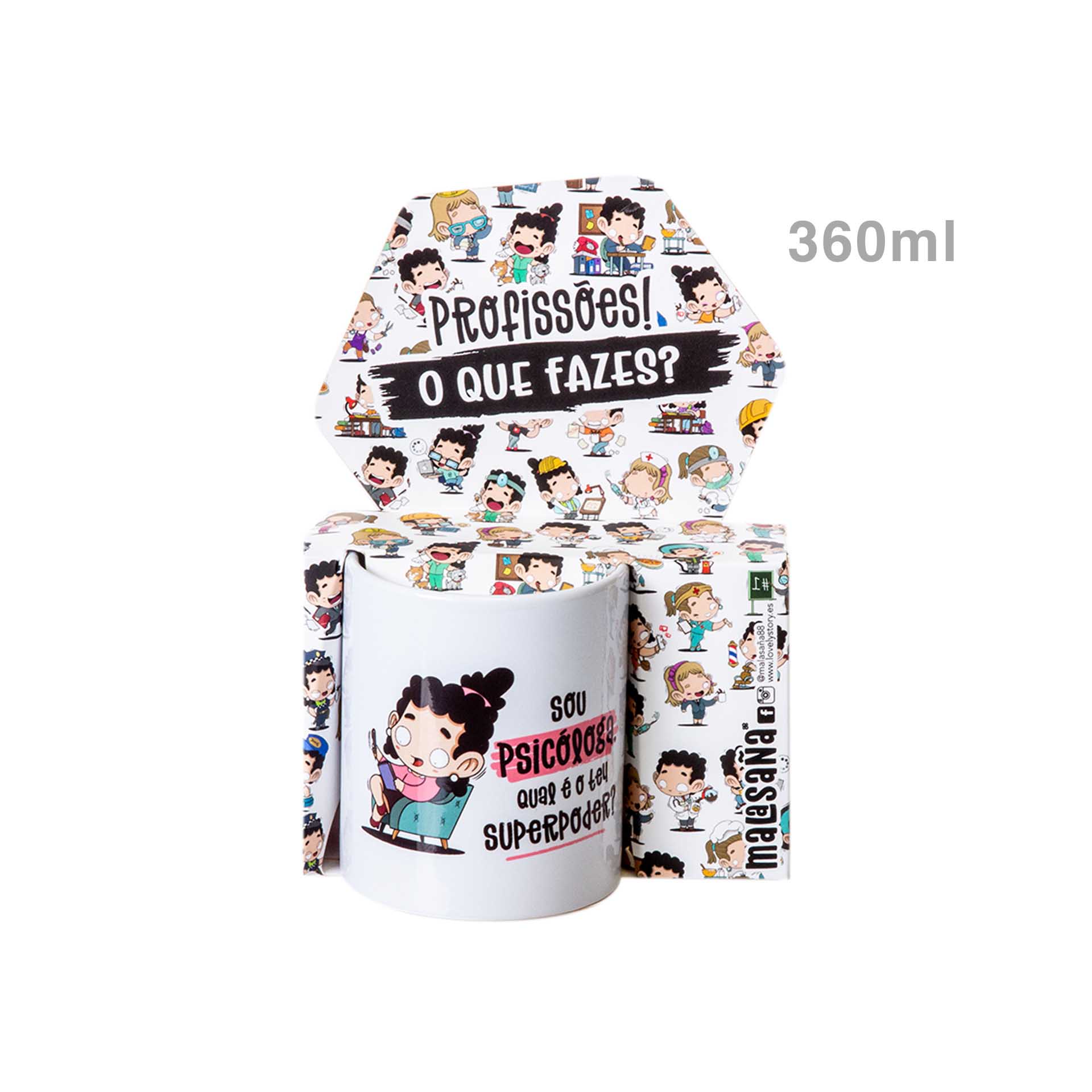 Caneca Profissões "Psicóloga" 360ml