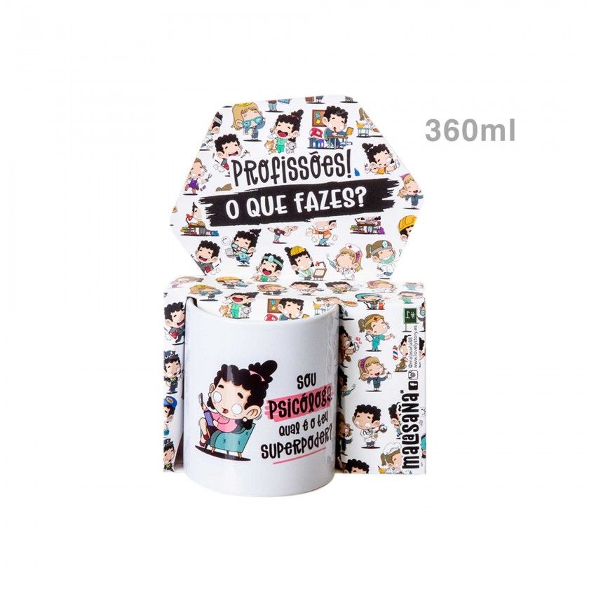 Caneca Profisses "Psicloga" 360ml