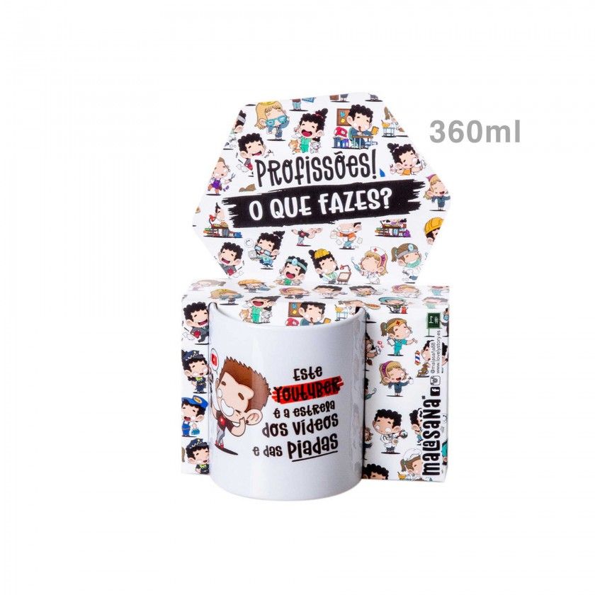 Caneca Profiss�es "Youtuber" 360ml
