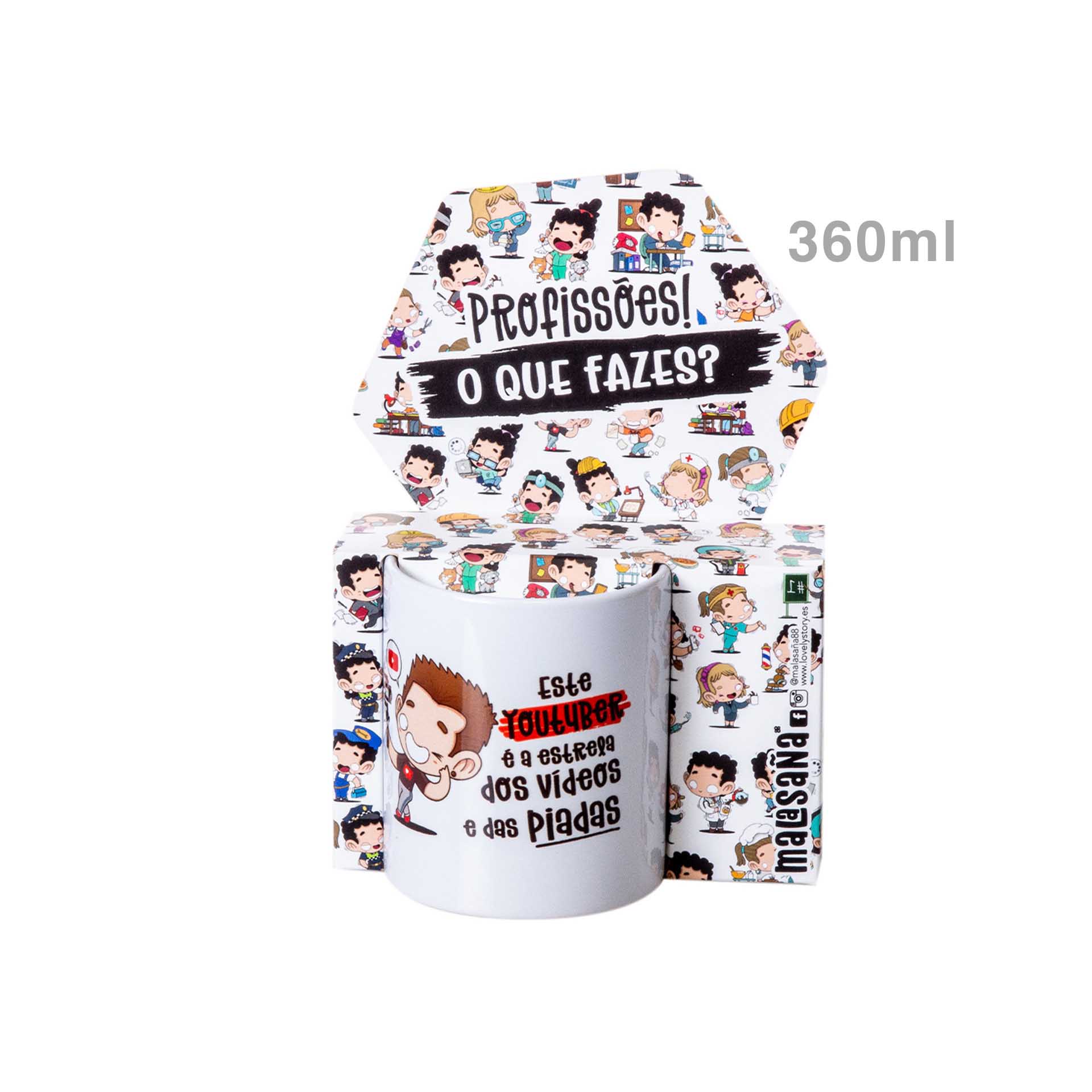 Caneca Profissões "Youtuber" 360ml
