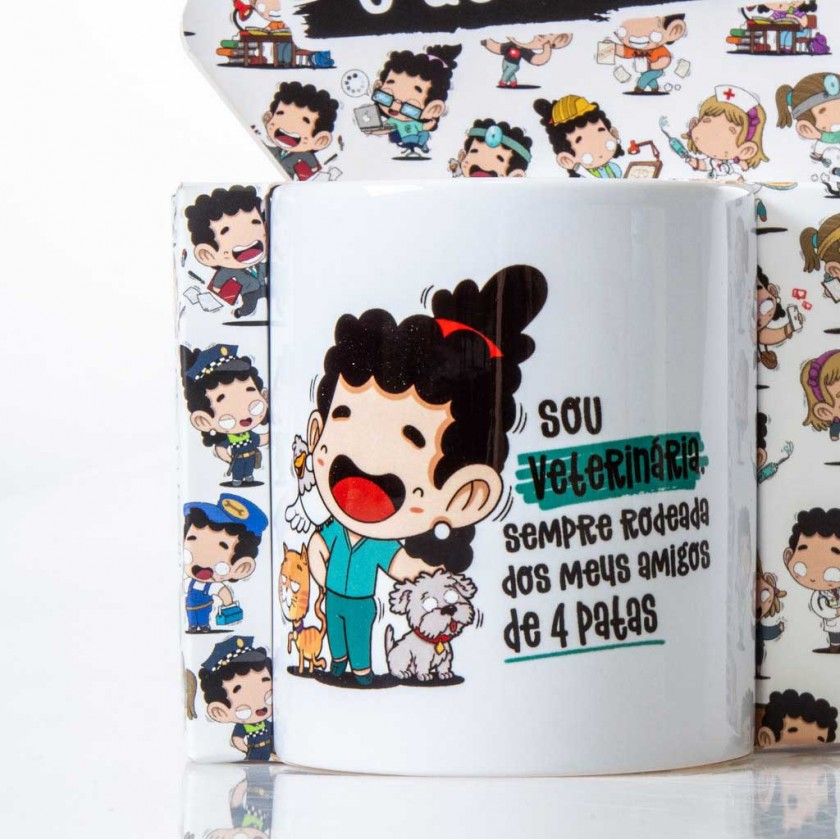Caneca Profissões "Veterinária" 360ml Caneca Profissões "Veterinária" 360ml