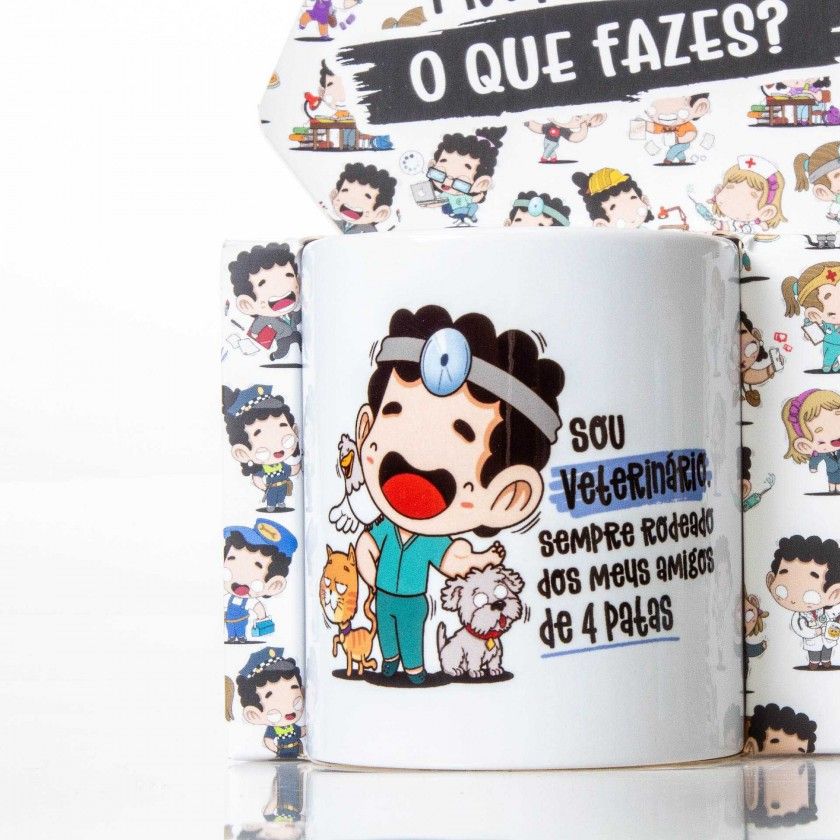 Caneca Profissões "Veterinário" 360ml Caneca Profissões "Veterinário" 360ml