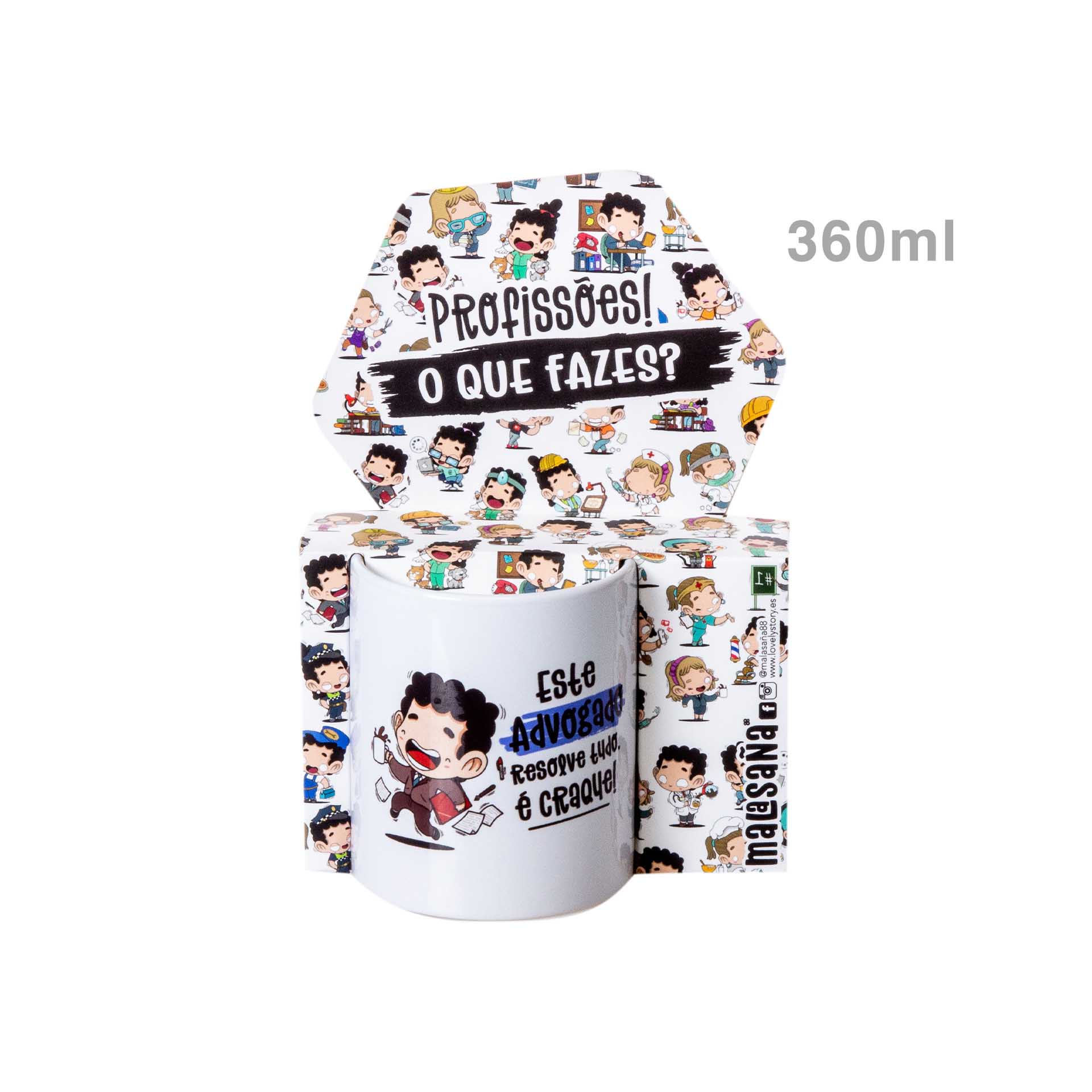 Caneca Profissões "Advogado" 360ml