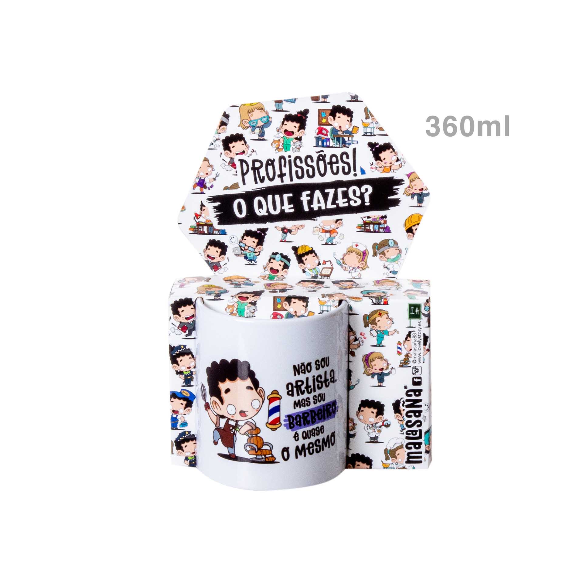 Caneca Profissões "Barbeiro" 360ml