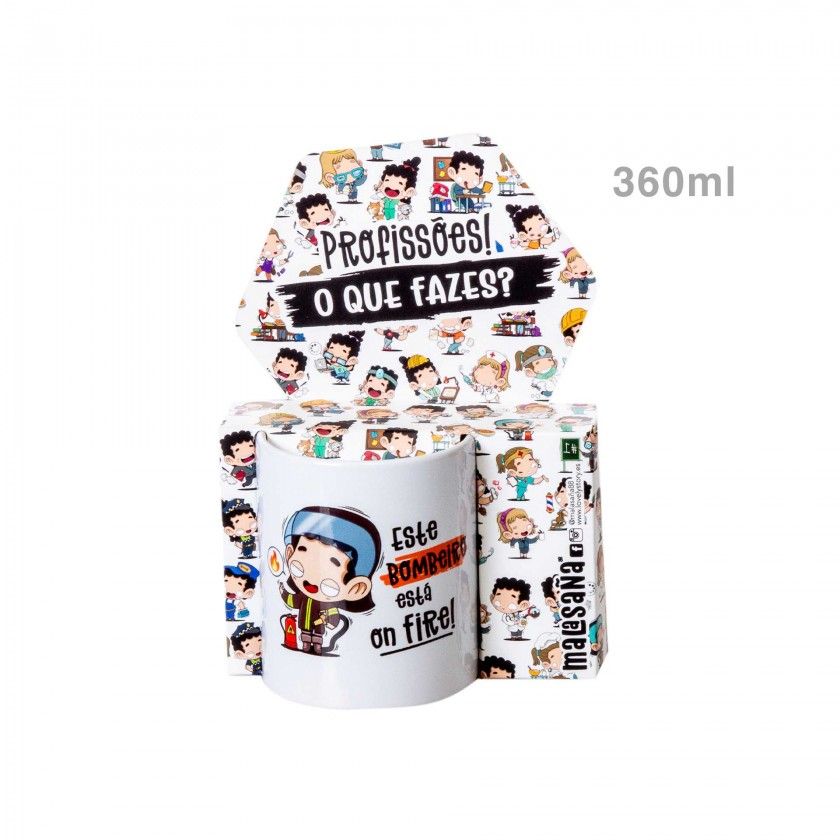 Caneca Profiss�es "Bombeiro" 360ml